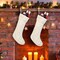 Cable Knit Christmas Stockings Kits Solid Color White Ivory Classic Decorations 18", Set of 2